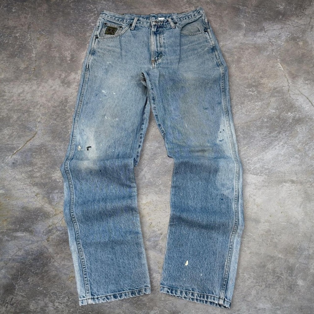 Vintage Cinch Light Wash Distressed Jeans Men's Size 33x33 Western Workwear 90s
